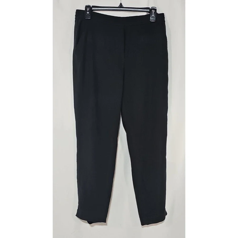 White House Black Market Elle Slim Ankle Pants Black Size 8 EUC Career Work